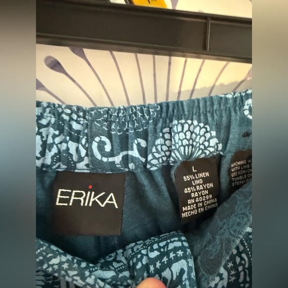 Erika Blue Patterned Wide Leg Pants - Picture 4 of 4